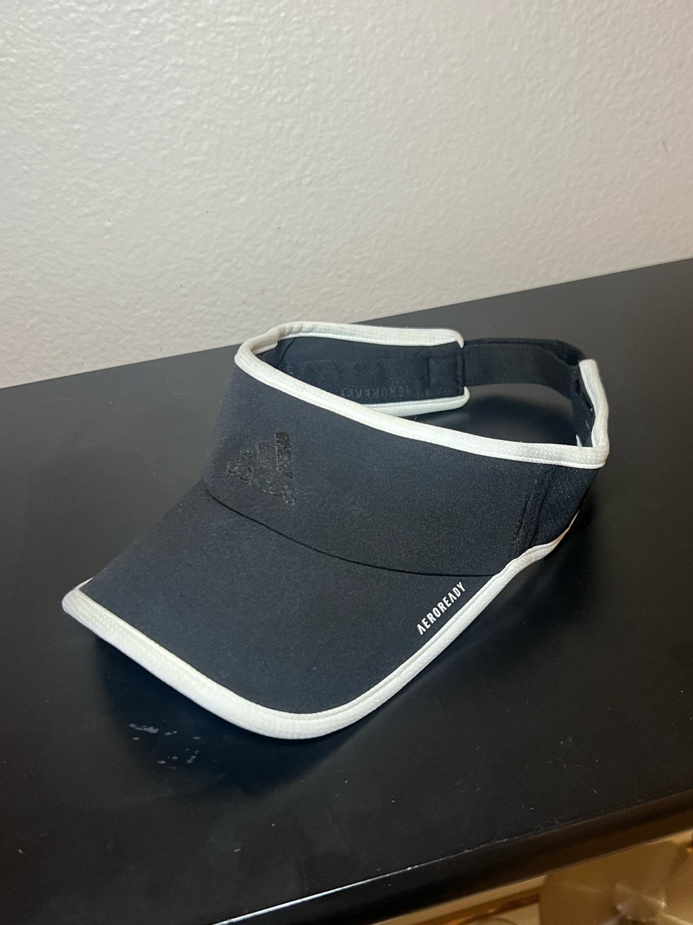 Adidas Black Visor with White Piping